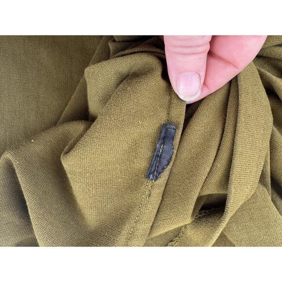 AllSaints Shirt Womens Medium Olive Green Boat Neck Oversized Drop Shoulder Boho - Picture 6 of 12